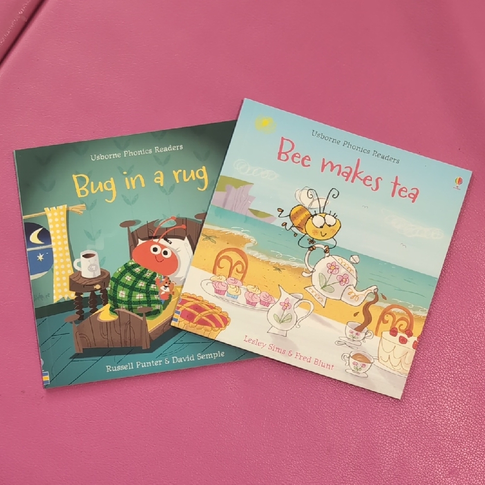 Usborne Mini Phonics Readers Bug In A Rug And Bee Makes Tea